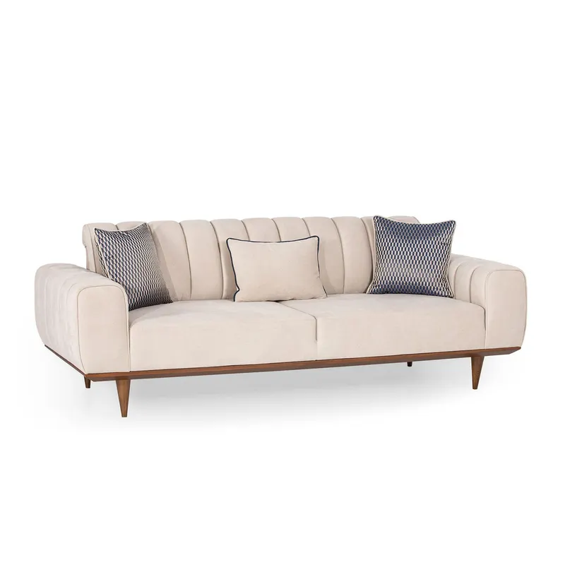 Canapea extensibilă 3 locuri Ivory, Crem, 223x95x82 cm - Crem