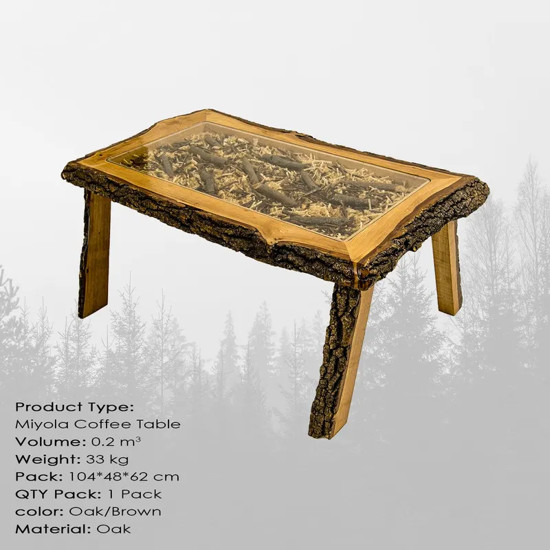 Măsuță de cafea Miyola, Stejar - Maro, 102x60x46 cm - Stejar - Maro