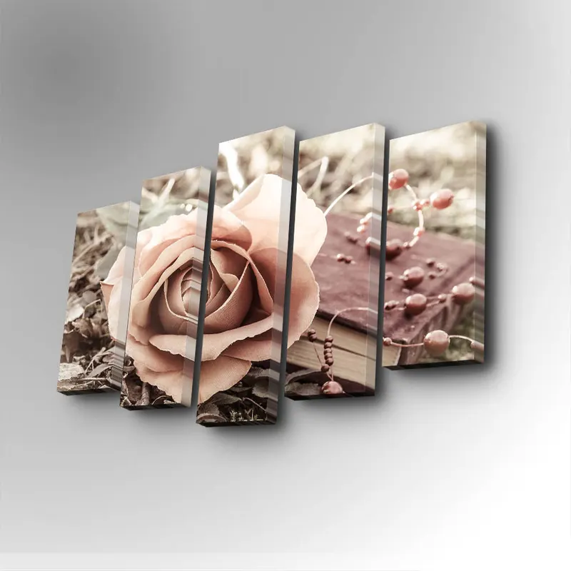Tablou canvas 5 bucăți 5PUC-047, Multicolor, 82x50x3 cm - Multicolor