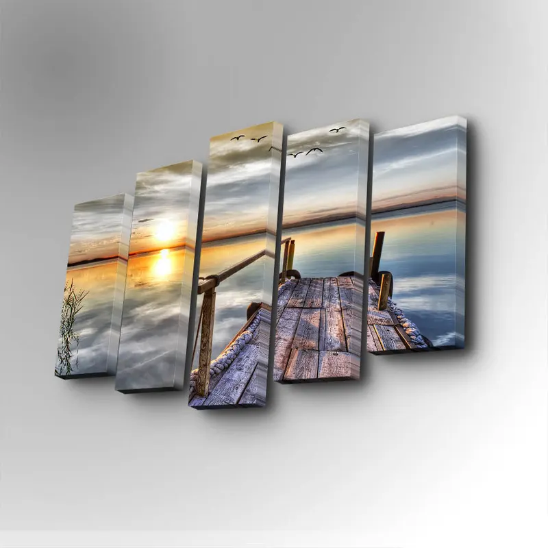 Tablou canvas 5 bucăți 5PUC-048, Multicolor, 82x50x3 cm - Multicolor