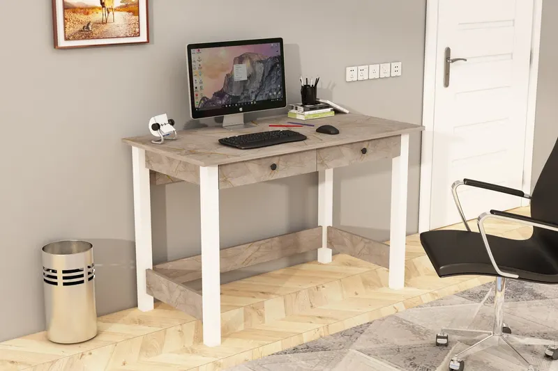 Birou Paris - Atlas, Gordion, Maro - Alb, 120x60x77 cm - Maro - Alb
