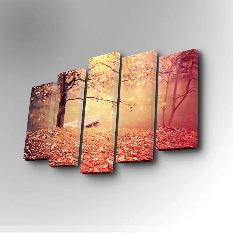 Tablou canvas 5 bucăți 5PUC-049, Multicolor, 82x50x3 cm - Multicolor