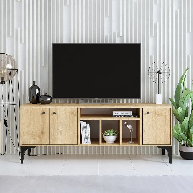 Comodă TV Luna v2, Stejar, 150x40x40 cm - Stejar