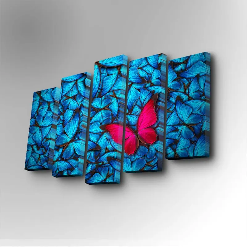 Tablou canvas 5 bucăți 5PUC-050, Multicolor, 82x50x3 cm - Multicolor