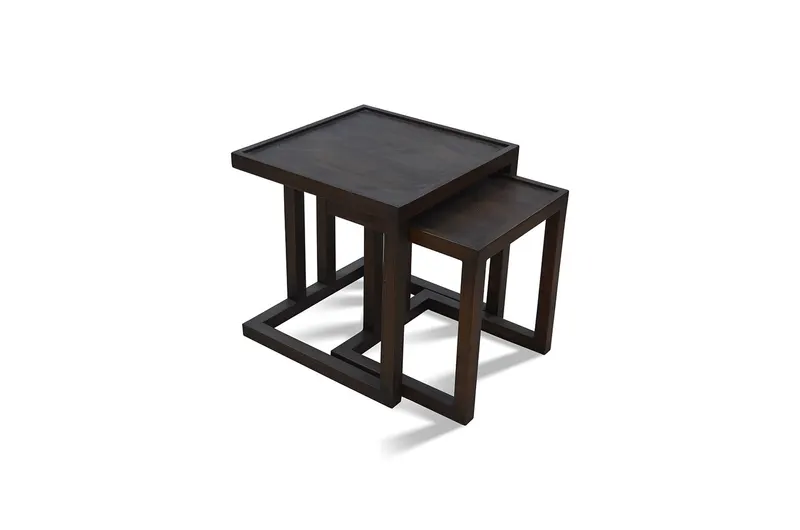 Set 2 măsuțe de cafea Santan, Negru, 40x50x50 cm - Negru