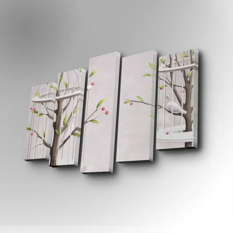 Tablou canvas 5 bucăți 5PUC-052, Multicolor, 82x50x3 cm - Multicolor