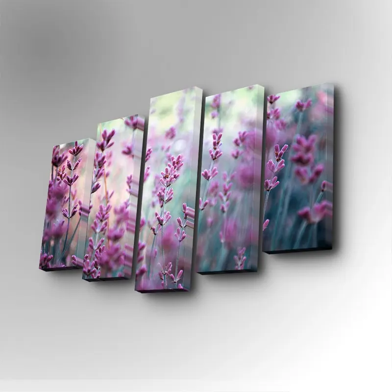 Tablou canvas 5 bucăți 5PUC-053, Multicolor, 82x50x3 cm - Multicolor