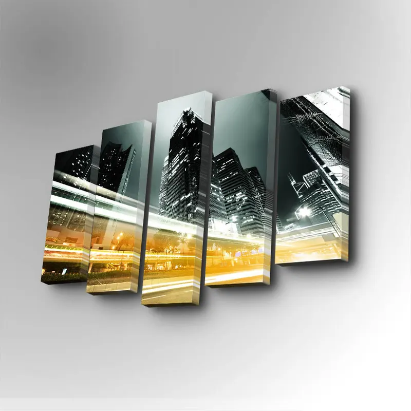 Tablou canvas 5 bucăți 5PUC-054, Multicolor, 82x50x3 cm - Multicolor