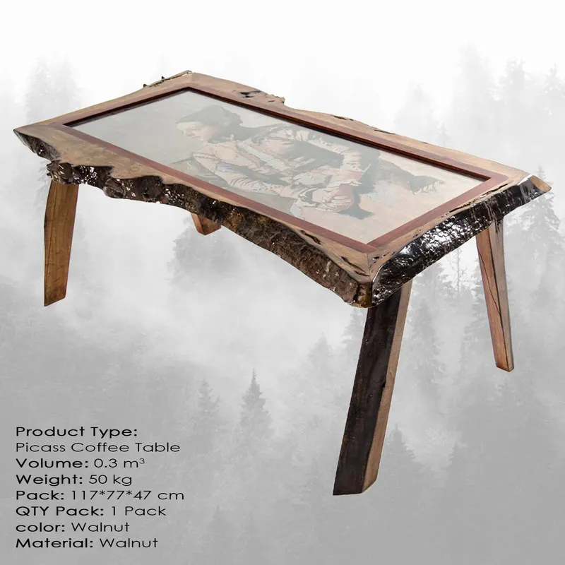 Măsuță de cafea Picass, Nuc, 115x75x45 cm - Nuc