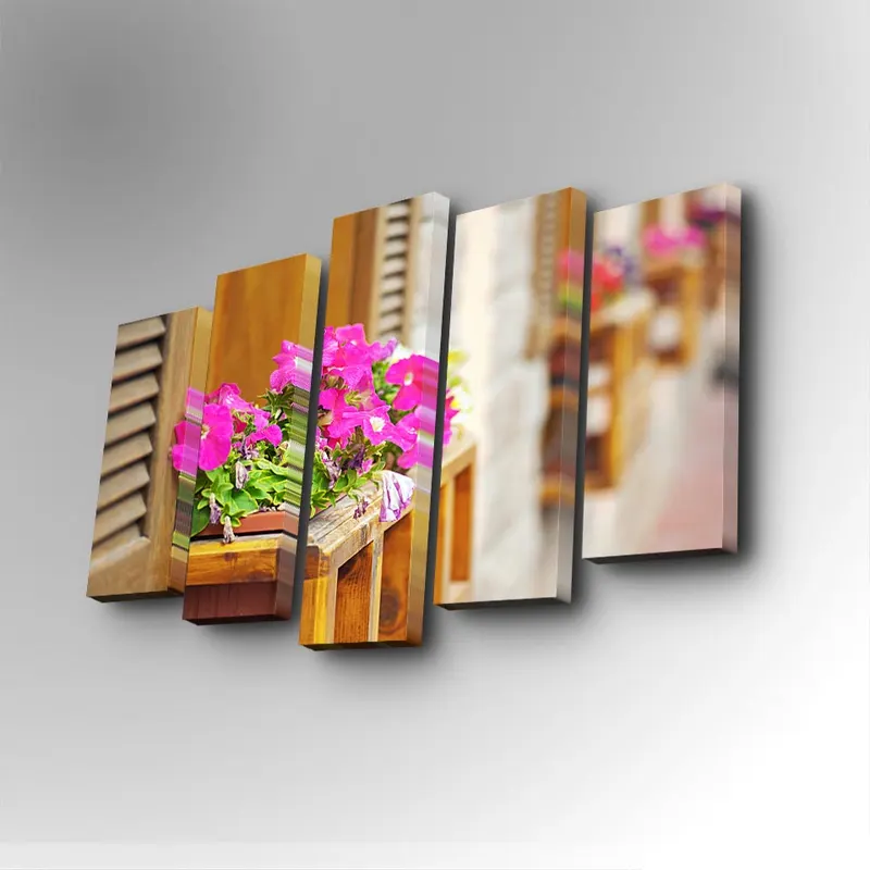 Tablou canvas 5 bucăți 5PUC-055, Multicolor, 82x50x3 cm - Multicolor