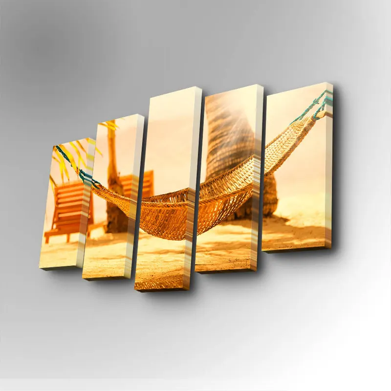 Tablou canvas 5 bucăți 5PUC-057, Multicolor, 82x50x3 cm - Multicolor