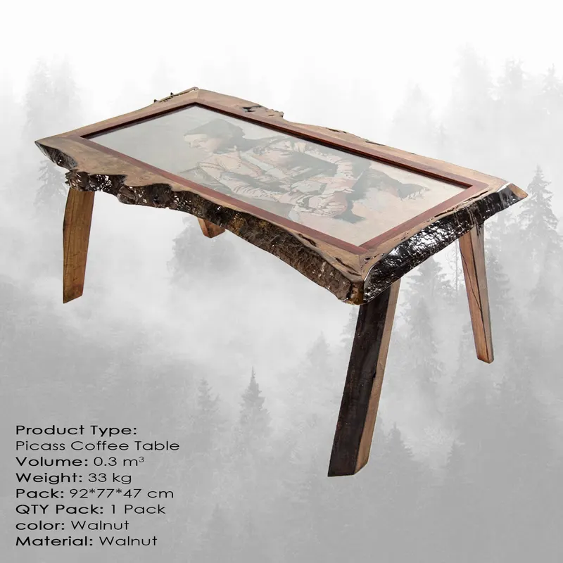 Măsuță de cafea Picass Small, Nuc, 90x75x45 cm - Nuc