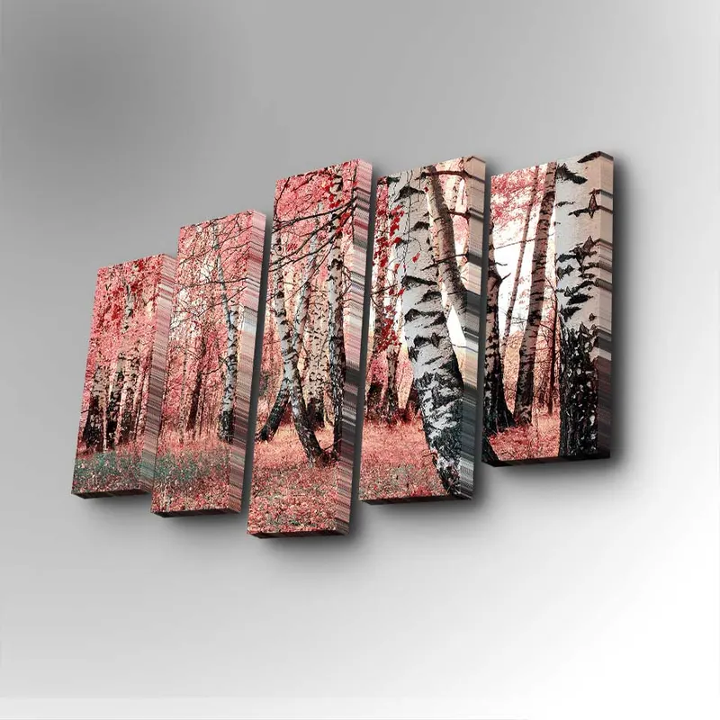 Tablou canvas 5 bucăți 5PUC-059, Multicolor, 82x50x3 cm - Multicolor