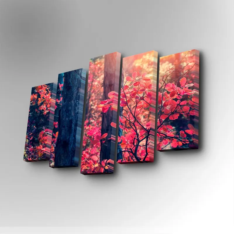 Tablou canvas 5 bucăți 5PUC-060, Multicolor, 82x50x3 cm - Multicolor