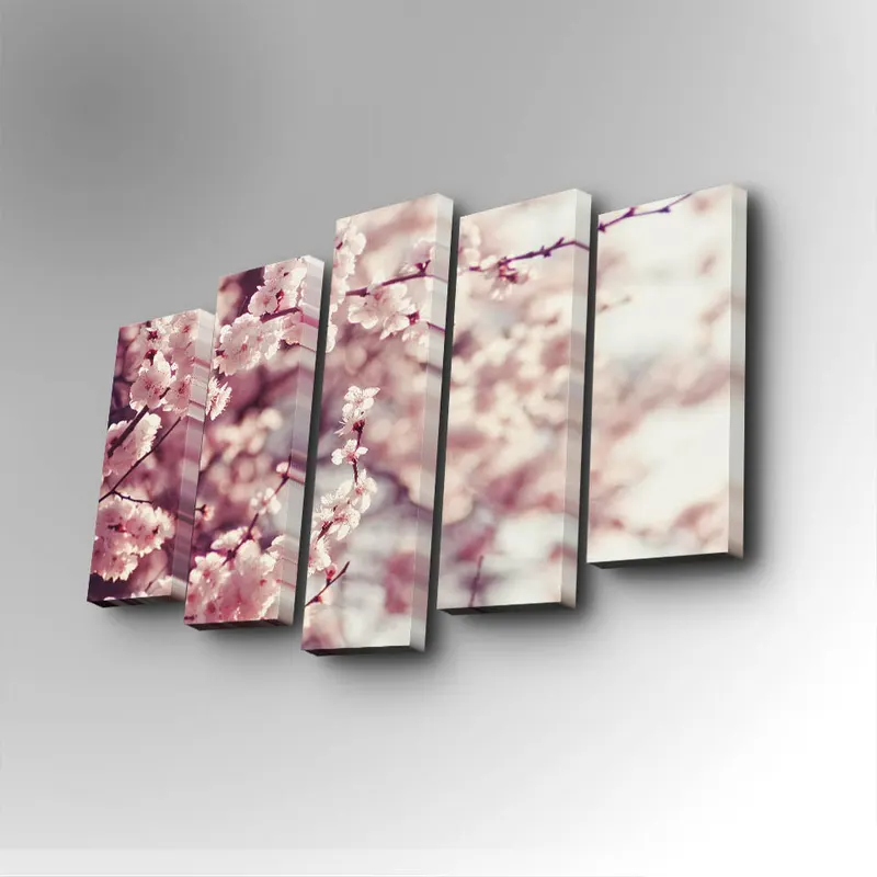 Tablou canvas 5 bucăți 5PUC-062, Multicolor, 82x50x3 cm - Multicolor