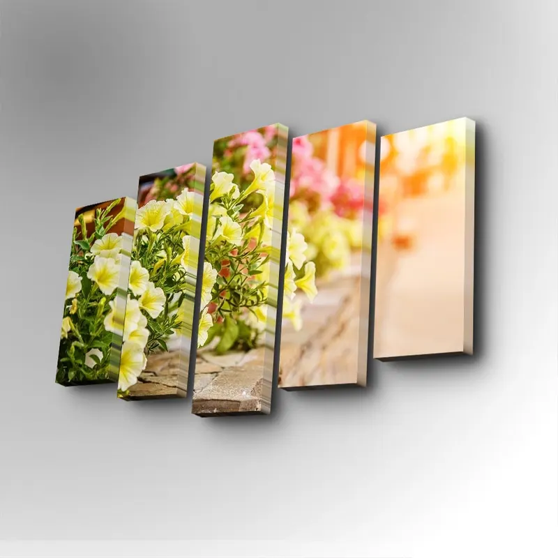 Tablou canvas 5 bucăți 5PUC-064, Multicolor, 82x50x3 cm - Multicolor