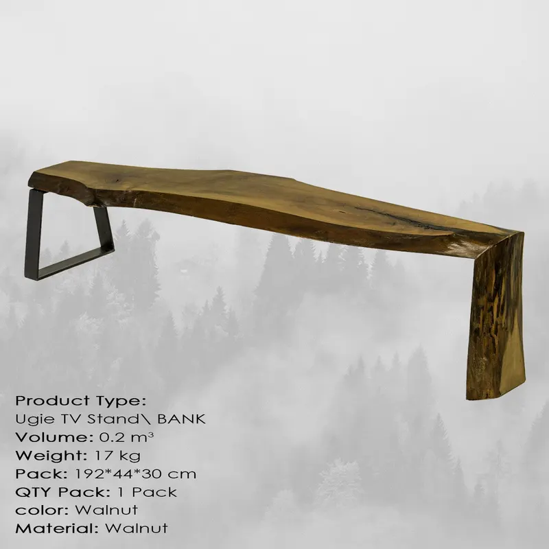 Comodă TV Ugie, Nuc, 190x36x42 cm - Nuc