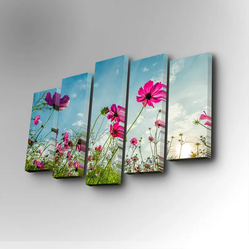 Tablou canvas 5 bucăți 5PUC-070, Multicolor, 82x50x3 cm - Multicolor