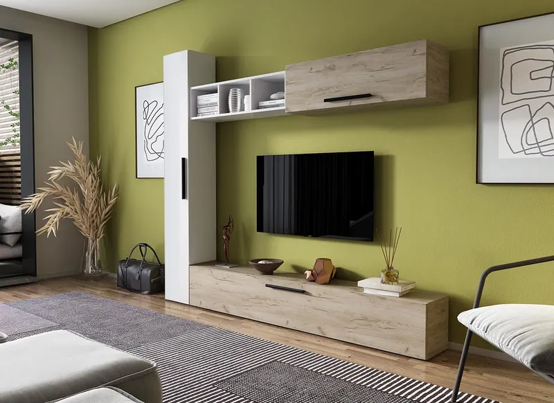 Living Pati 080 - Mobila Sufragerie Stejar + Alb — imaginea 2