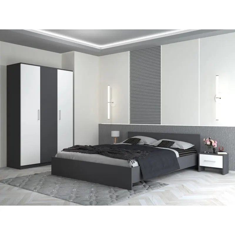 Set dormitor Practic 3U, Gri