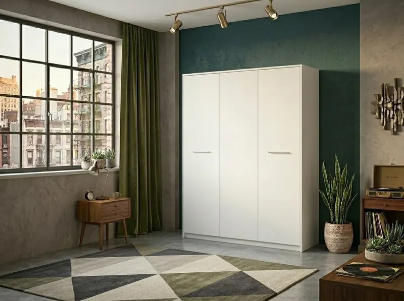 Dulap Practic 3 usi, 123 cm, Alb
