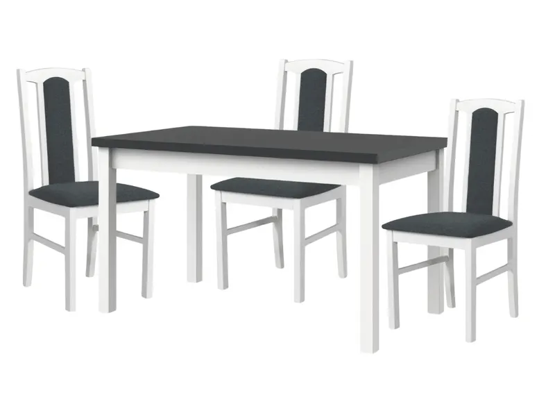 Set masa Modus 1 Alb/Grafit cu 6 scaune Boss 7 Alb, cod stofa 2B