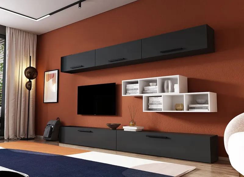 Living Parma 124, Gri antracit/Alb