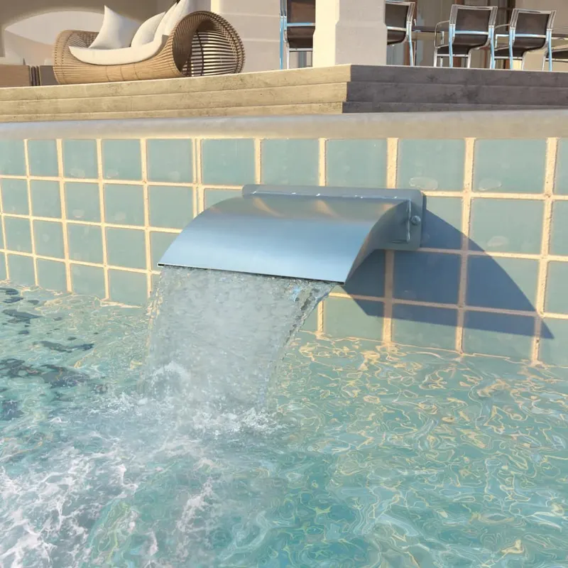 fantana de piscina, argintiu, 30x9x26 cm, otel inoxidabil