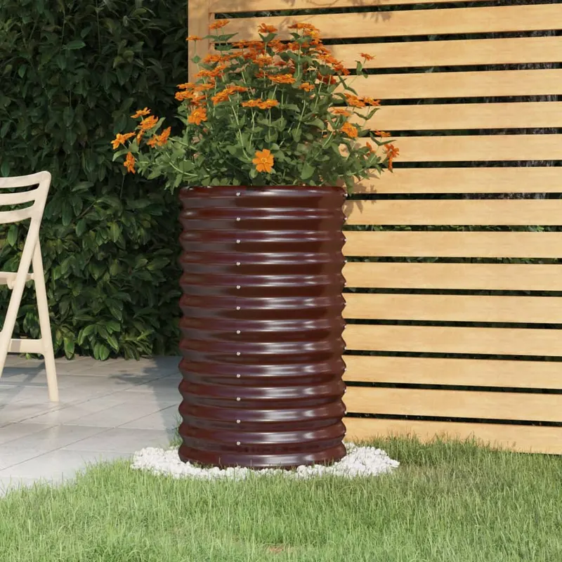jardiniera gradina maro 40x40x68 cm otel vopsit electrostatic