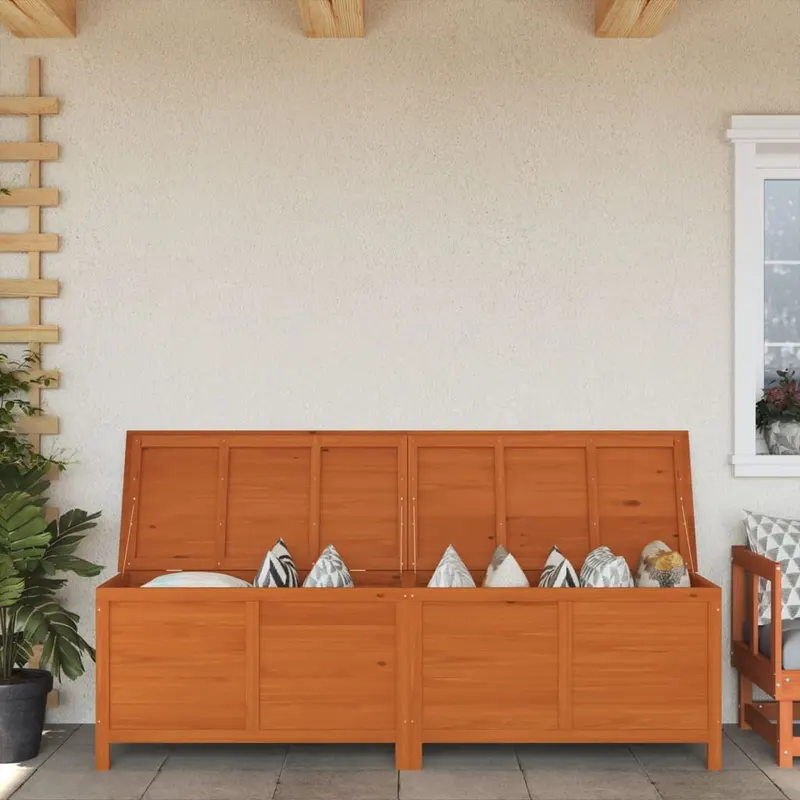 lada depozitare gradina maro 198,5x50x56,5 cm lemn masiv brad