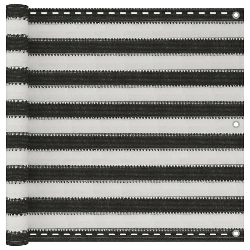 prelata pentru balcon din hdpe, 90 x 400 cm, antracit si alb
