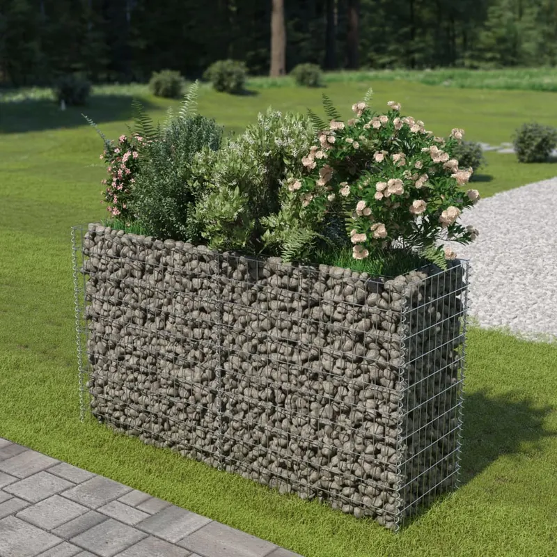 strat inaltat gabion, 180 x 50 x 100 cm, otel galvanizat