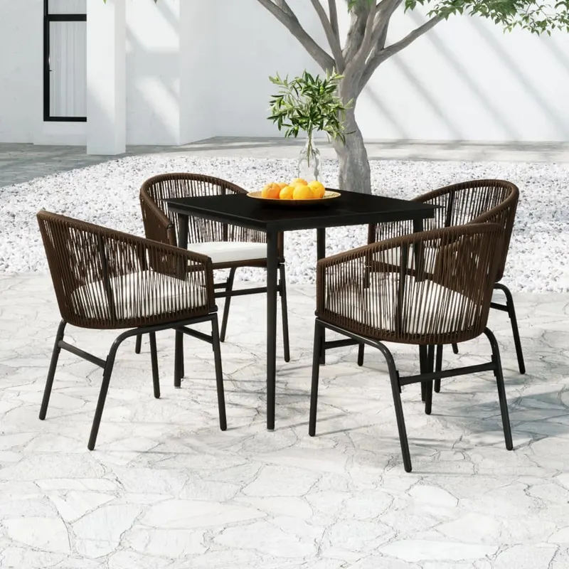 set de mobilier pentru gradina, 5 piese, maro