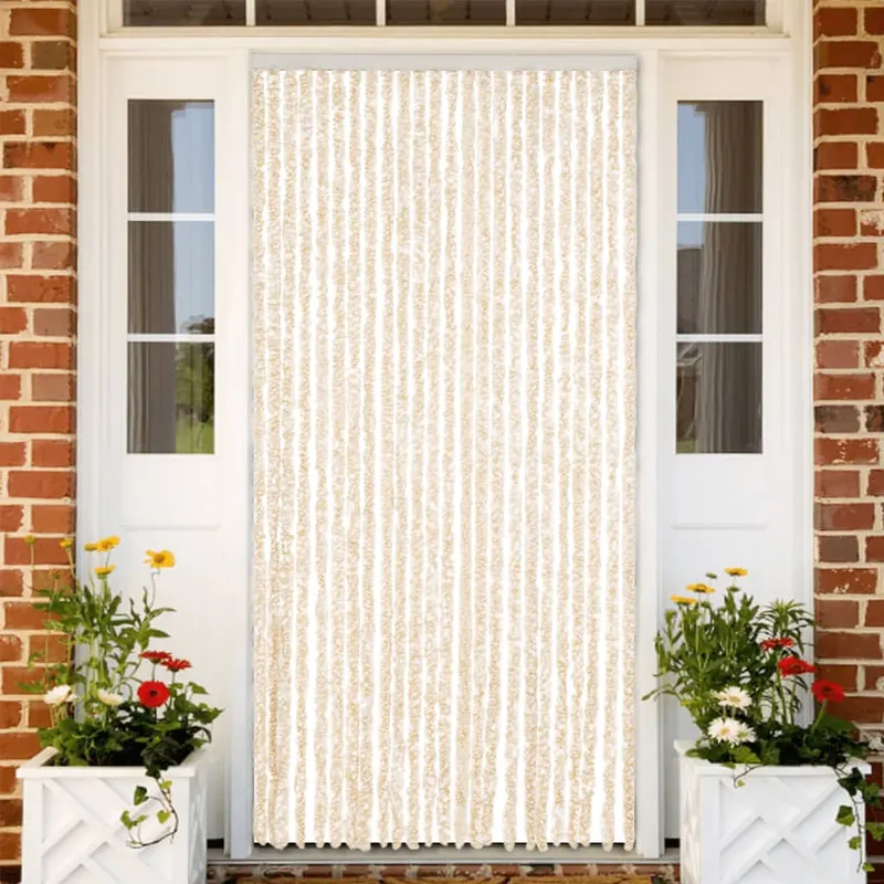 perdea pentru insecte, bej si alb, 100x230 cm, chenille