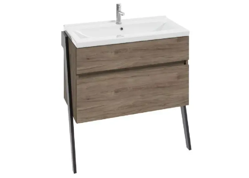 Dulap pentru lavoar Defra Arty, pe podea, 80 x 40 x 83 cm, setar, mat, maro, 215-D-08006