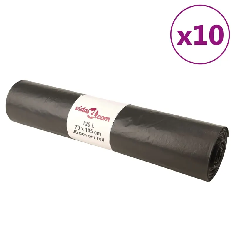 saci de gunoi 250 buc. negru 120 l