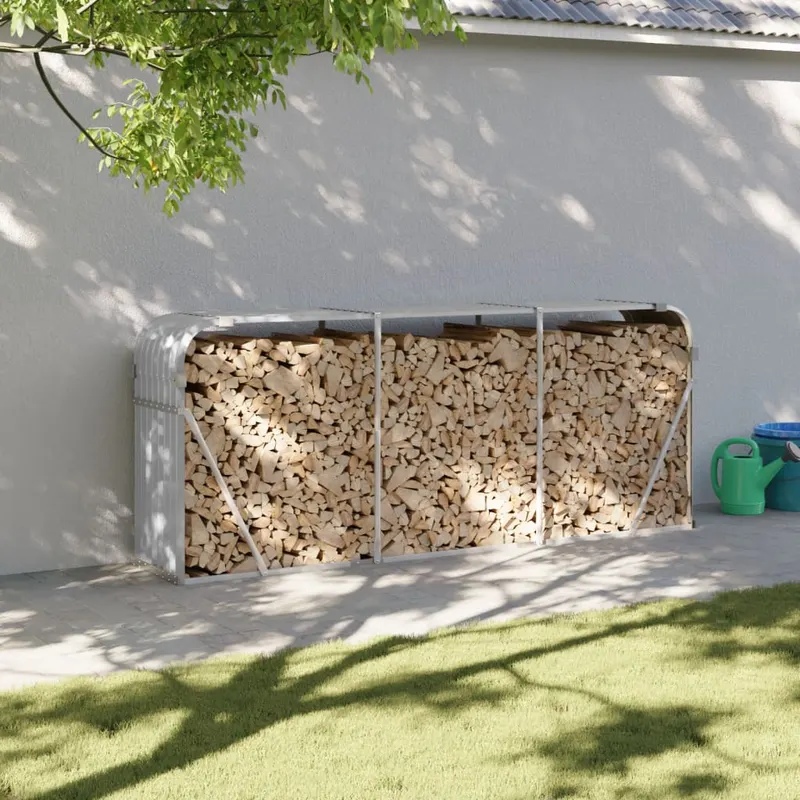 suport de busteni, gri deschis, 234x45x100 cm, otel galvanizat