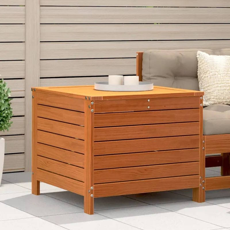 taburet de gradina, maro ceruit, 62x63,5x53,5cm, lemn masiv pin