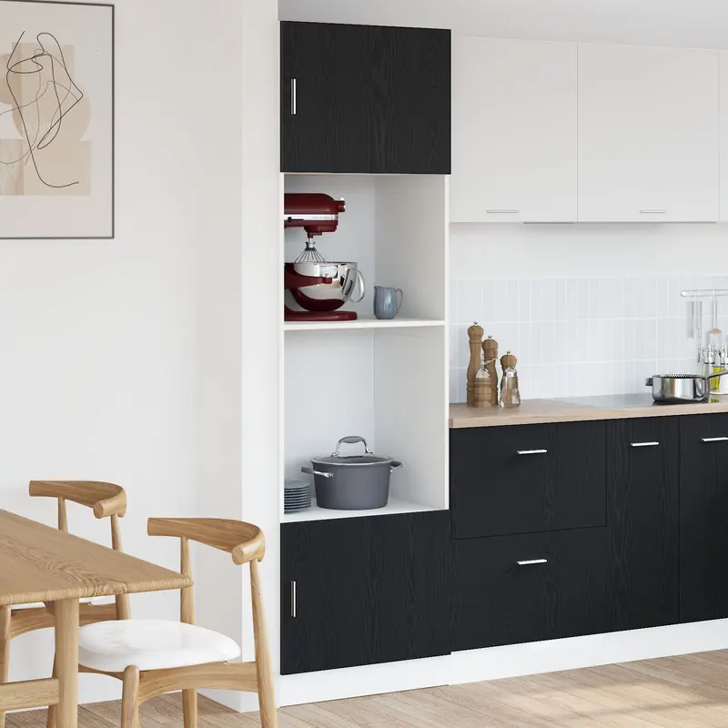 Dulap de bucatarie stejar negru lemn ingineresc 60 x 57 x 207 cm