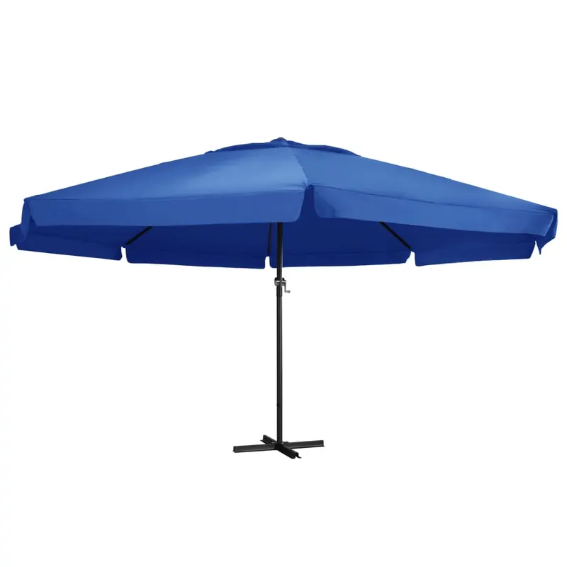 umbrela de soare cu stalp aluminiu, albastru azur, 500 cm
