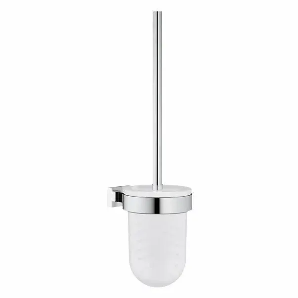 Set perie WC Grohe 40513001, Perie Essentials Cube, tip instalare pe perete, elemente fixare ascunse, crom
