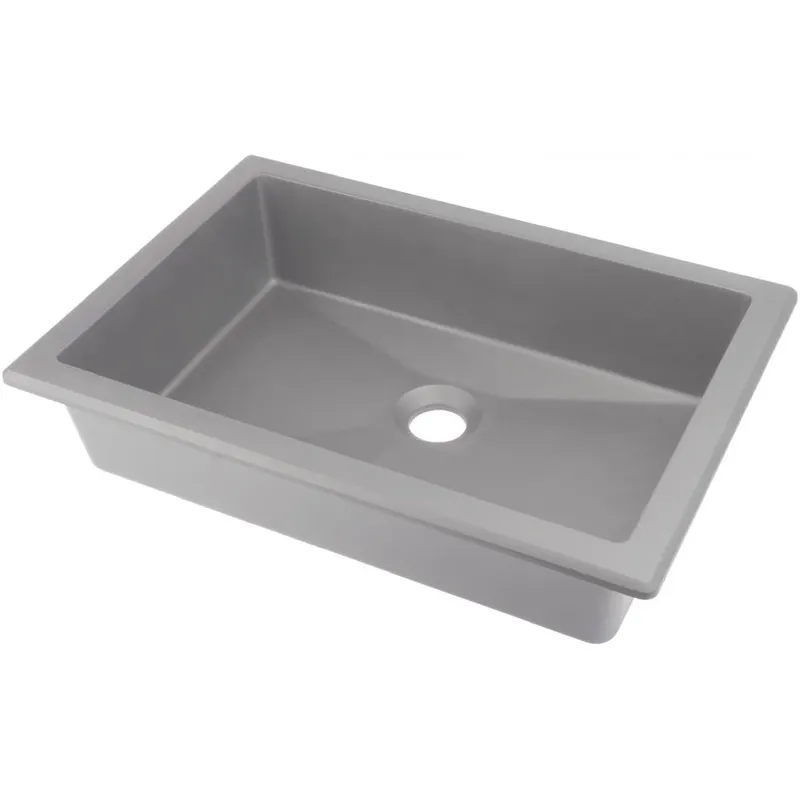 Lavoar incastrat compozit gri Deante Correo, dreptunghiular, 50 cm