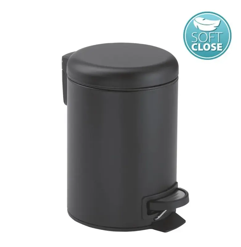 Cos de gunoi 5 l, Soft Close, negru mat, Sapho Gedy