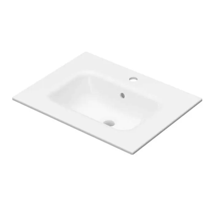 Lavoar pentru mobilier 60 x 46 cm, din ceramica, slim, alb, Fluminia