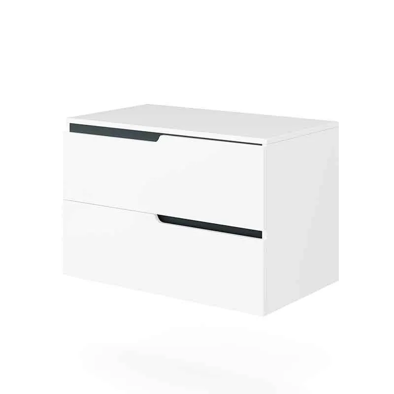 Mobilier cu blat Fluminia Bari 80, blat 2cm inclus, 2 sertare soft close, alb mat