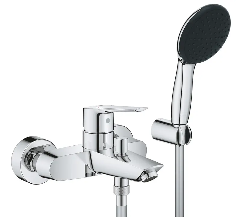 Baterie cada Grohe 25283002, 0.8 bar, 110 mm, 1.5 m, 188 mm, 221 mm, 2 orificii instalare, 1 functii para dus, Crom