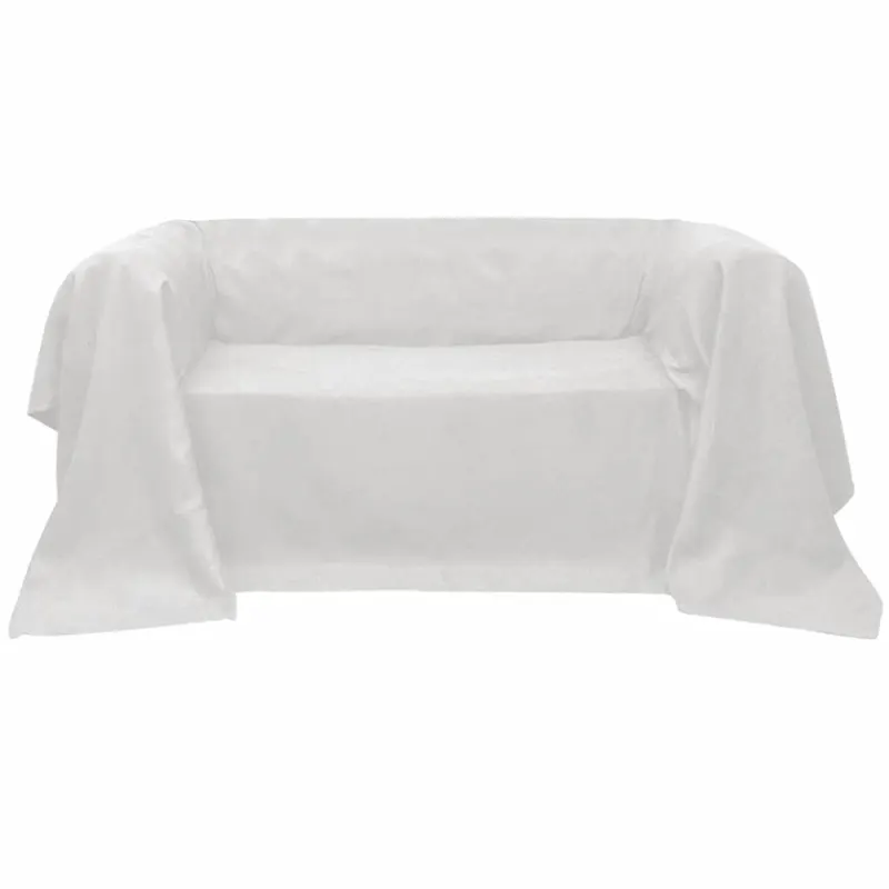 Husa din velur microfibra pentru canapea, 270x350 cm, crem
