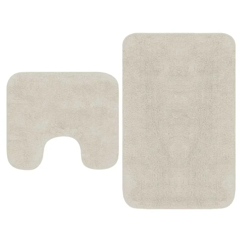 set covorase baie, 2 piese, alb, textil