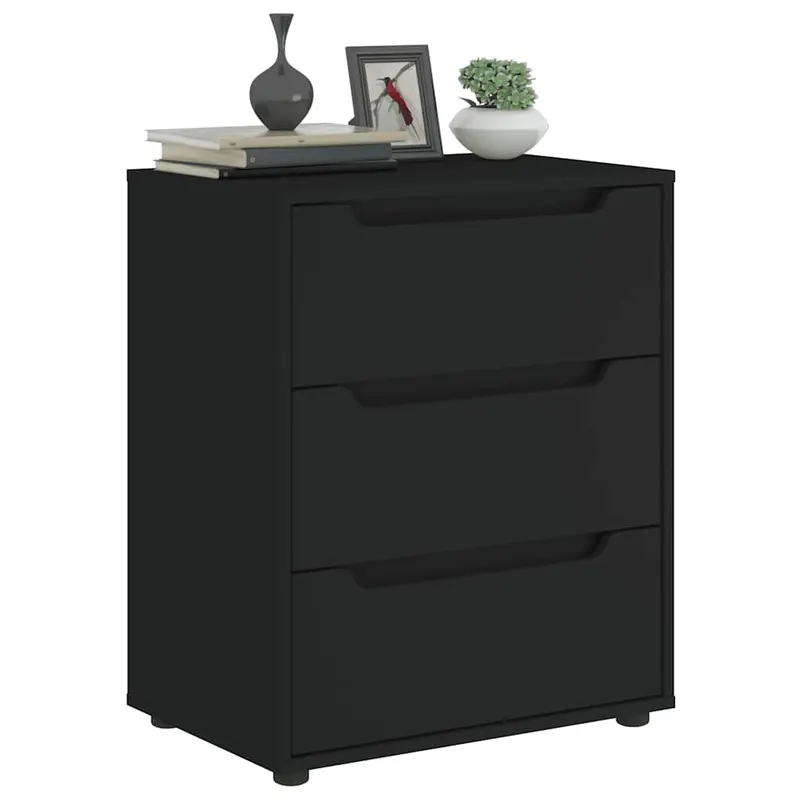 bufeta „visnes” negru 60x40x73 cm lemn prelucrat