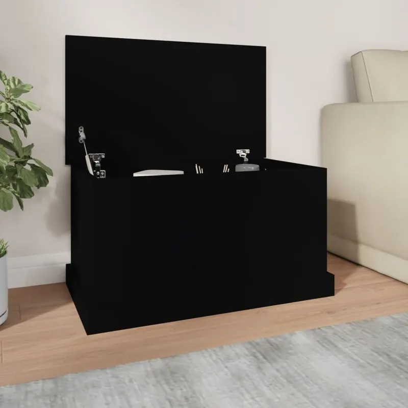 cutie de depozitare, negru, 70x40x38 cm, lemn prelucrat